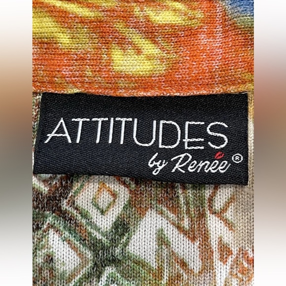 Attitudes by Renee long colorful abstract ladies tunic top size XL‎ stretch - Picture 6 of 10